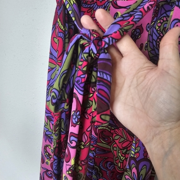 Madison Leigh Colorful Paisley‎ Maxi Dress Womens 14 Sleeveless Summer Retro - Picture 12 of 12